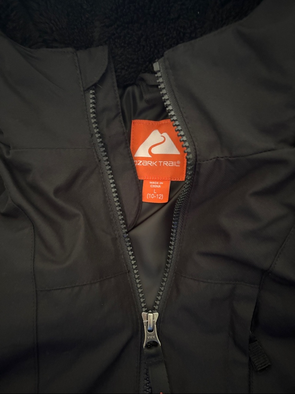 Ozark Trail Black Jacket with Orange Logo Tag